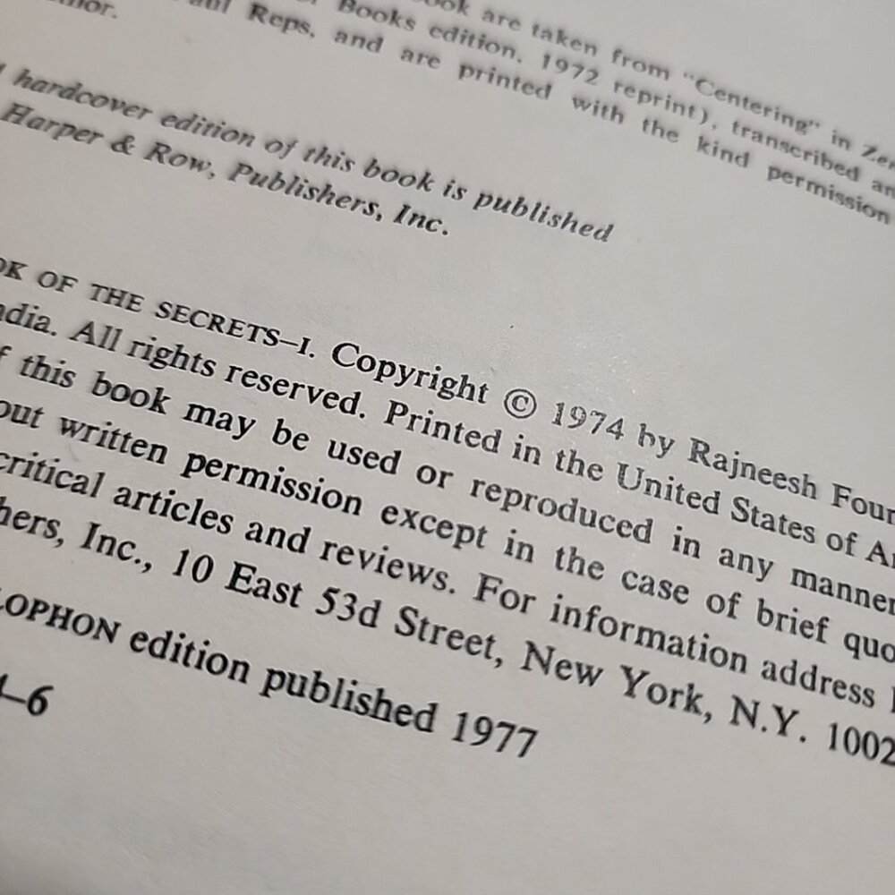 The Book Of Secrets 1 & 2 Bhagwan Rajneesh First Harper Colophon Edition 1977/79 - Picture 10 of 13